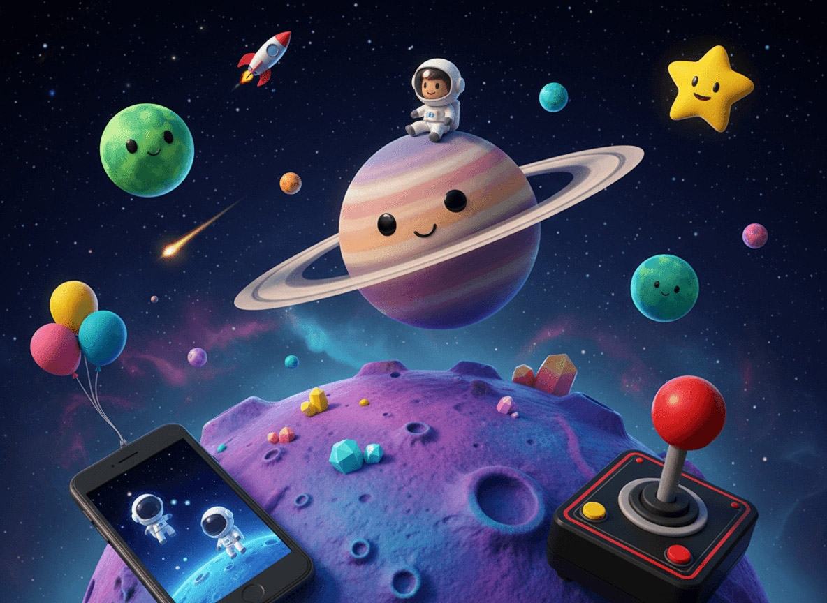 Team creating games illustration