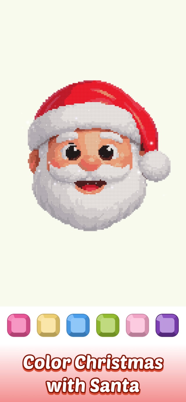 Santa gem coloring artwork in Gemscapes